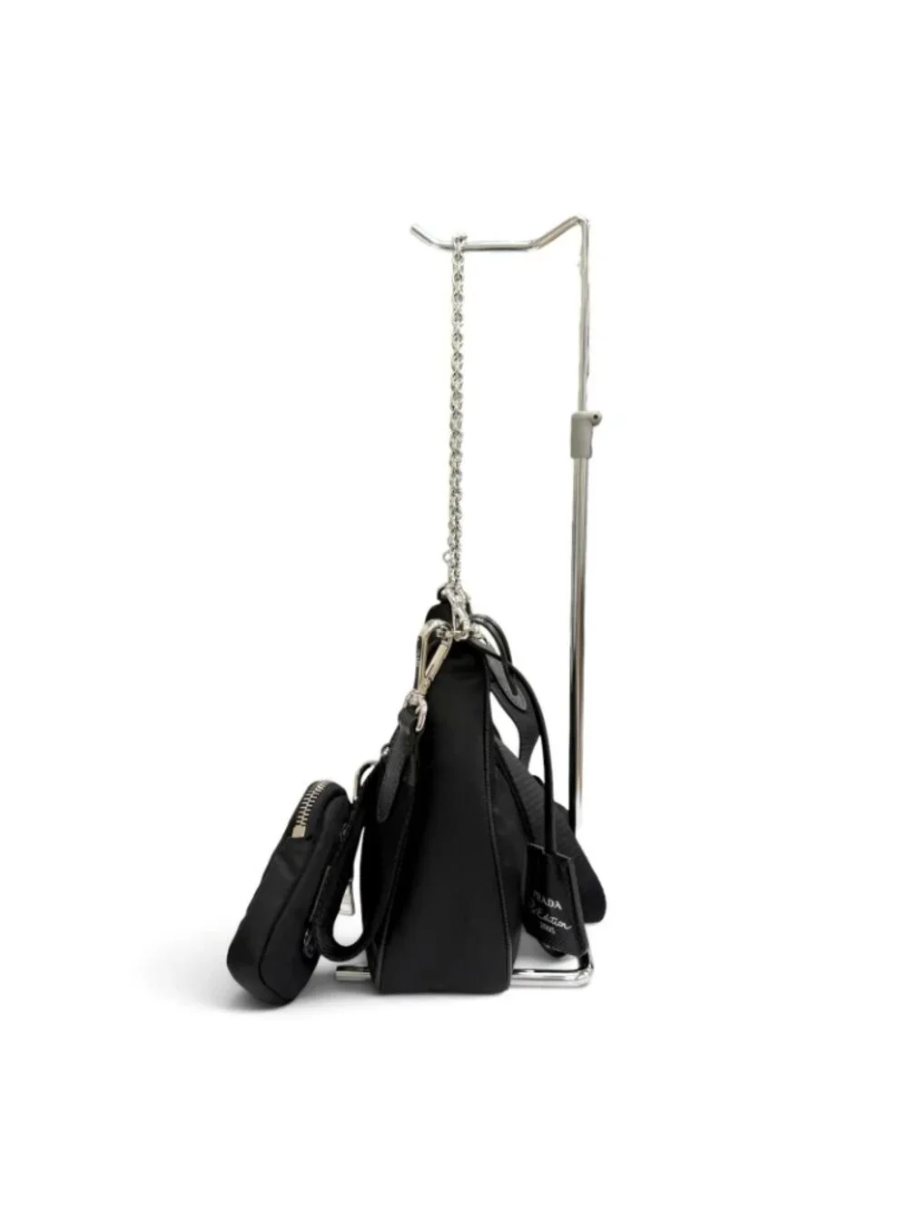 Prada Re Edition Re-Nylon Triangle Logo 2-Way Shoulder Bag Black